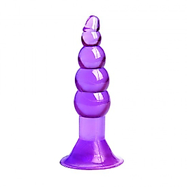 Boğumlu Vantuzlu 11.5cm Anal Tıkaç - Mor