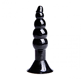 Boğumlu Vantuzlu 11.5cm Anal Tıkaç - Siyah